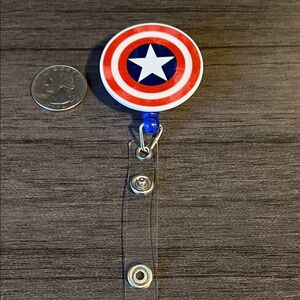 Captain America shield badge reel
